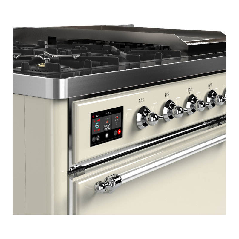 Majestic III Series 48 Inch Dual Fuel Range with 5 Sealed Burners, Griddle, Frenchtop in Matte Graphite (Natural Gas, Burnished Trim)