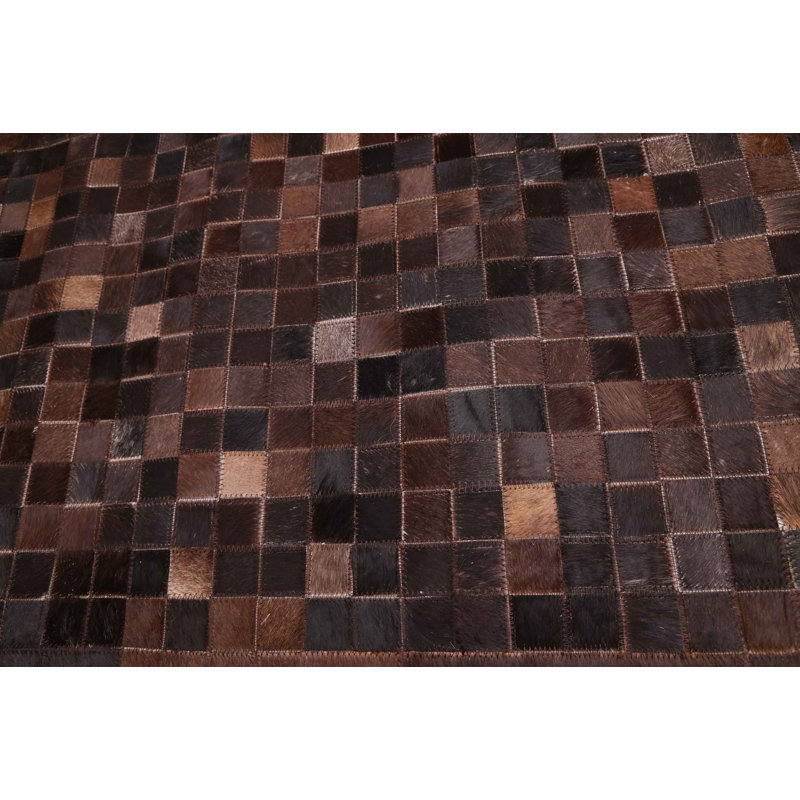 Cowhide Patchwork Brown Rug 5'1" x 8'0"