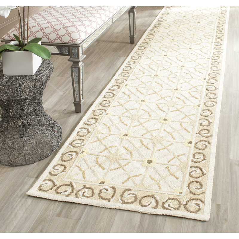 Wykoff Hand Hooked Cotton Pile Oriental Rug, Rectangle 2' x 3'