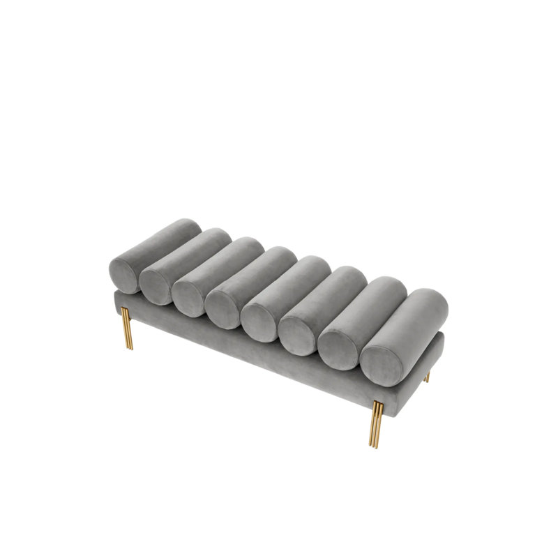 Oxley Upholstered Bench, Light Gray