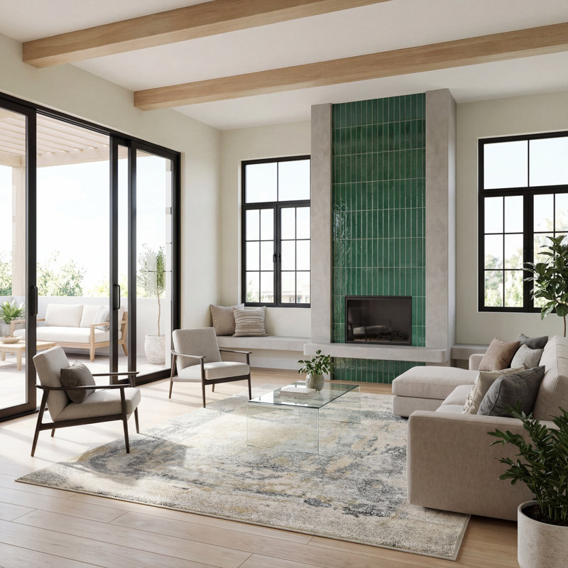 Dyami Machine Woven Rug, Rectangle 5'3" x 7'