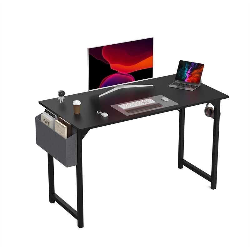 Bureau d'écriture Toygar, H 29,8 po x l 47,24 po x P 19,69 po, Noir / Noir