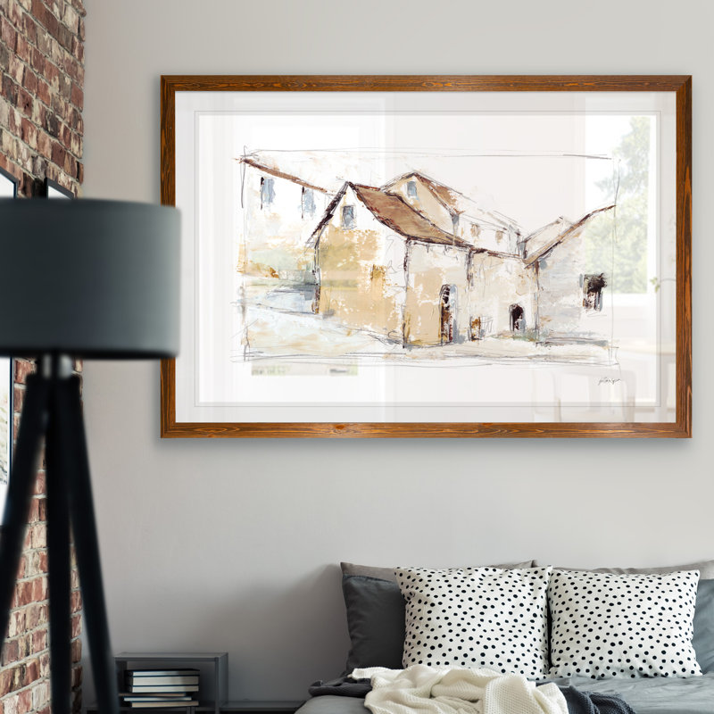"quiet streets i" par paul cezanne-photo cadre, reproduction d’art sur papier, H 32 po x l 44 po x 1,25 po, Blanc