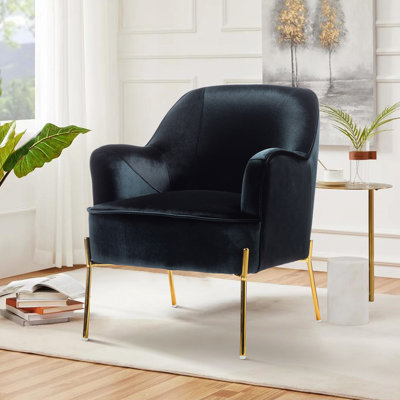 Chaise contemporaine Cleo de 26 po de largeur avec accoudoirs encastrés