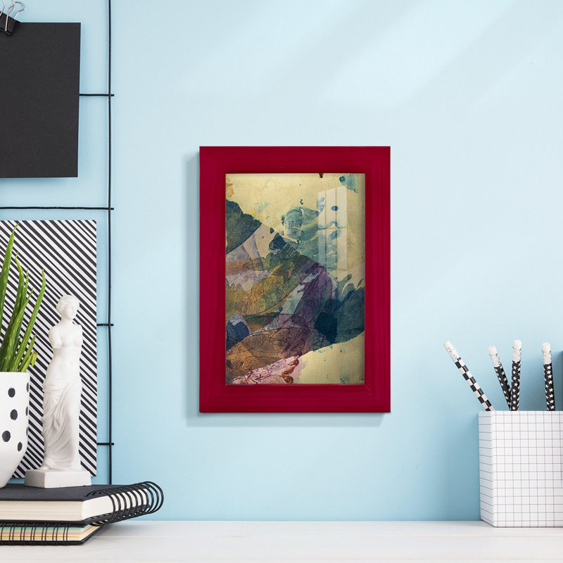 Paysage de Monet VI sur papier, Rouge, H 9 po x l 7 po x P 1 po