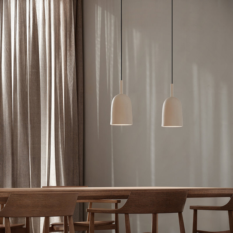 Vessel Pendant Light, Peach, 18" H x 14.5" W x 9" D, Black