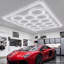 Projecteur à DEL hexagonal pour garage 672 W 80 640 lm 6 500 K, système à 14 grilles, éclairage puissant pour la vente au détail automobile, avec cadre rectangulaire, installation facile, pour garage, entrepôt, atelier, magasin, salle de sport-137101188