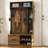 38"W Hall Tree With Storage Bench, 6 Hooks, Coat Hanger, Entryway Bench, Storage Bench-827663073