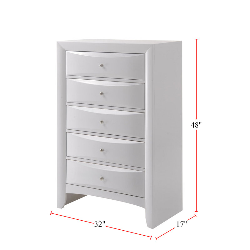 Houchins 5-Drawer Chest, White