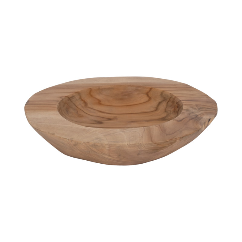 Handcrafted Earthy Paulownia Wood Decorative Bowl Set - 19.8"