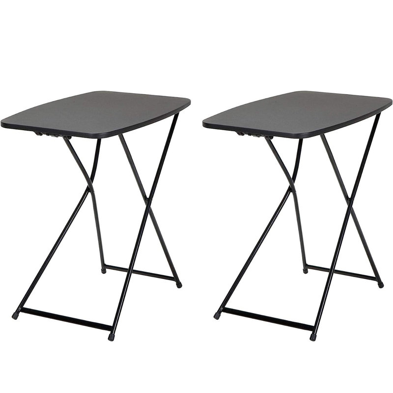 Table pliante en plastique 26 po, Noir, H 28 po x L 26 po x P 18 po