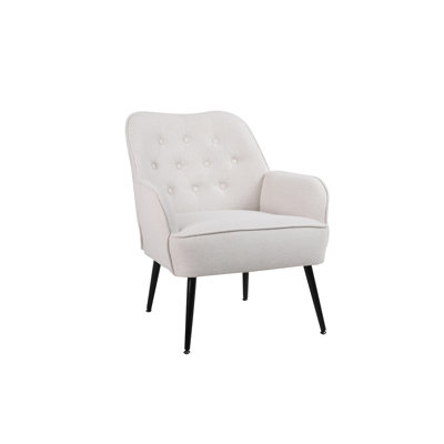 Fauteuil en sherpa de style moderne Mid-Century