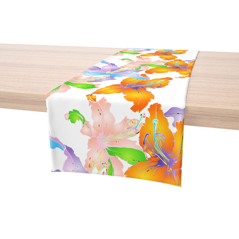 Floral 215 Cotton Table Runners, 90" x 16"