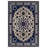 Armend Collection Digital Print Cotton-Polyester Navy Floral Rug-2089960169