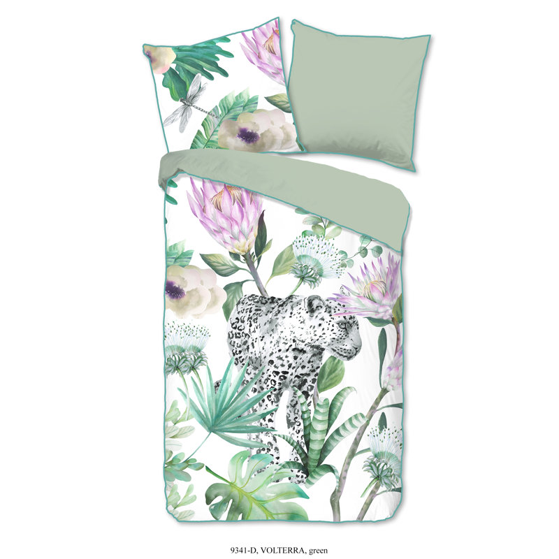Volterra Floral Duvet Cover Set with Pillowcases, Single - 1 Pillowcase (80 x 80 cm)