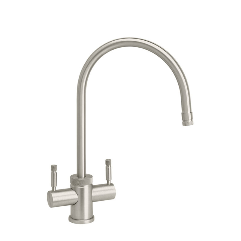 Industrial Bar Faucet - C-Spout, Satin Nickel
