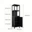 Une armoire de rangement en bambou noir de 52 pieds de hauteur, idéale pour les espaces de vie principaux tels que les salles de bain, les chambres à coucher et les salons., Buffet-125535447