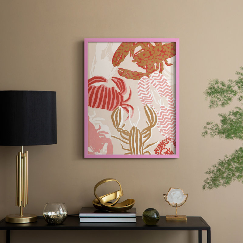 Sandy Claws I, reproduction encadrée - bois massif, Rose, H 30 po x l 24 po