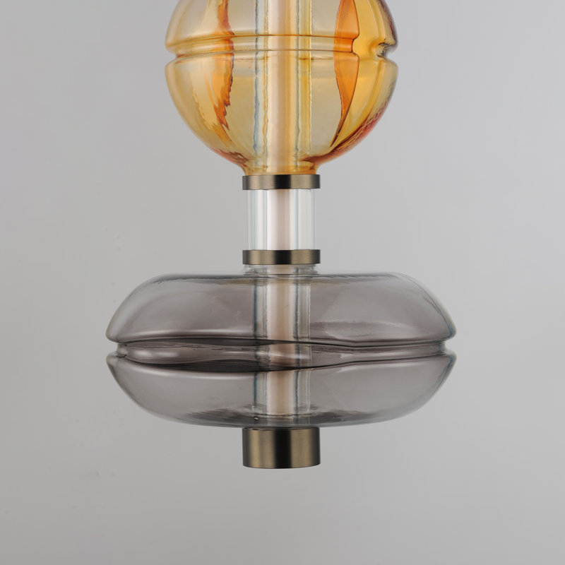 Gusto 1 - Light LED Pendant, Gunmetal, Smoked Gray/Warm Amber