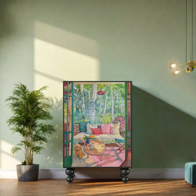 Armoire de rangement rétro pour salon français