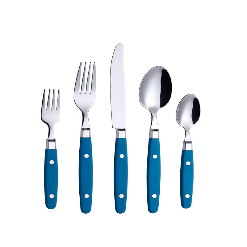 Latitude Run® Blima Stainless Steel Flatware Set - Service for 4, Blue 20 Pieces