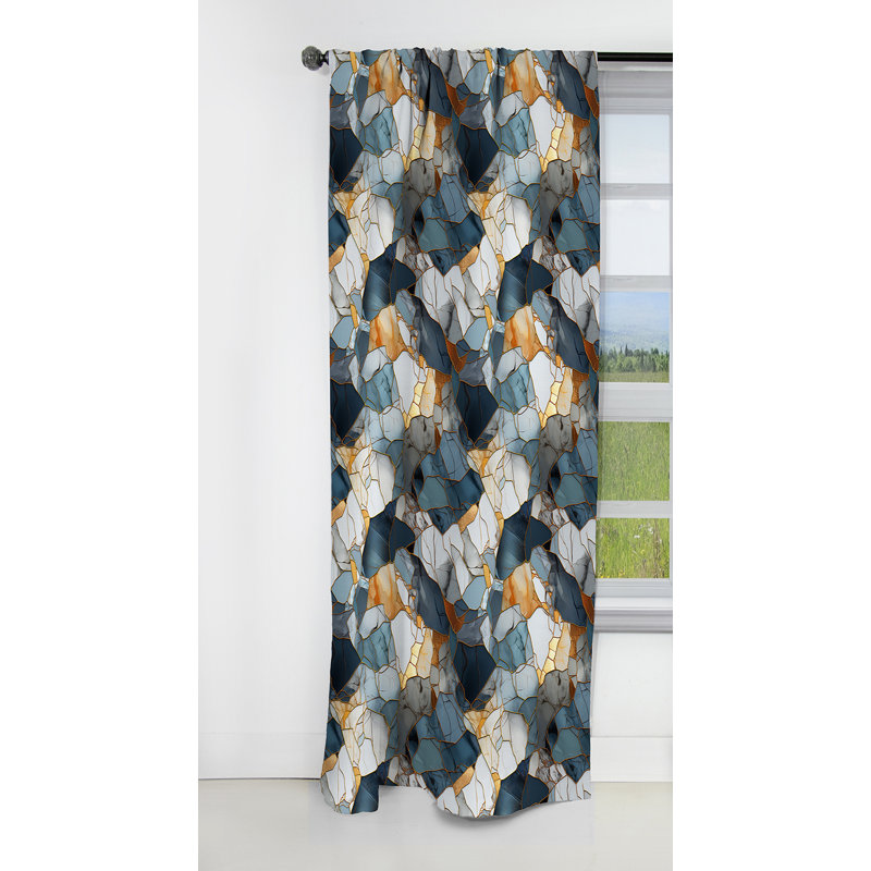 Motif de marbre Urban Oasis - Rideau de marbre abstrait - Rideau de marbre occultant - 1 panneau, L 52 po x L 120 po