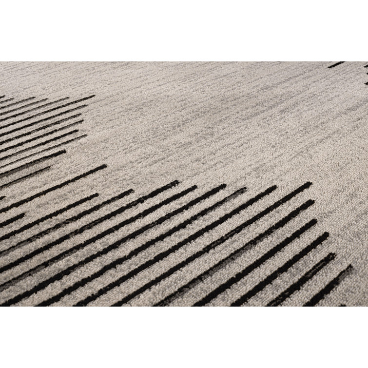 Damarcus Geometric Cream/Black Area Rug