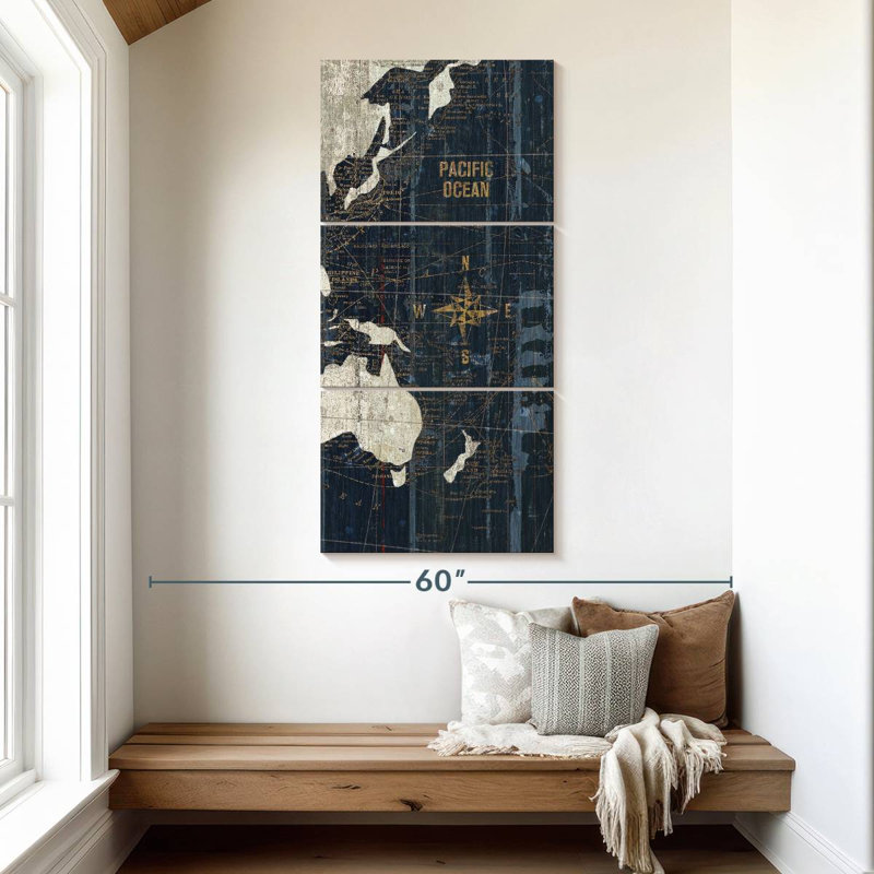 Vieux monde Allyesa bleu V, H 52 po x l 24 po