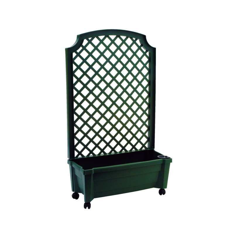 Brandun Planter Box with Trellis, Green