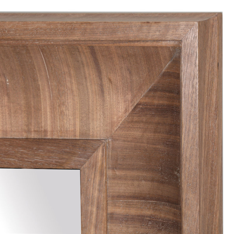 Miroir Kaya, Carrée, Noyer, 42,5 po x 42,5 po