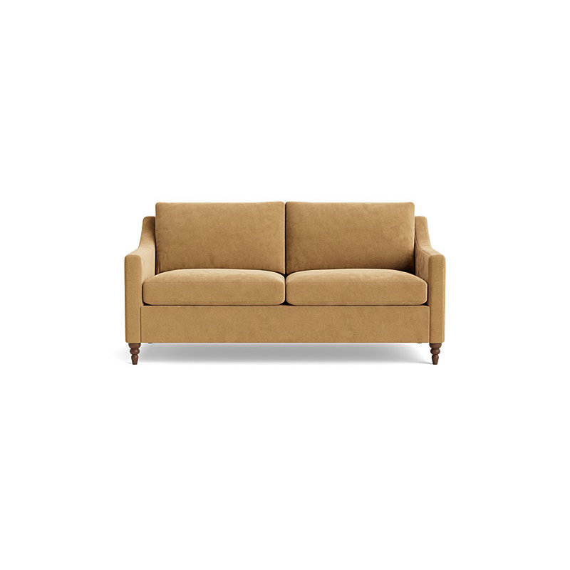Vera Loveseat (70"), Walnut Finish (Turned), Performance Velvet - Nutmeg