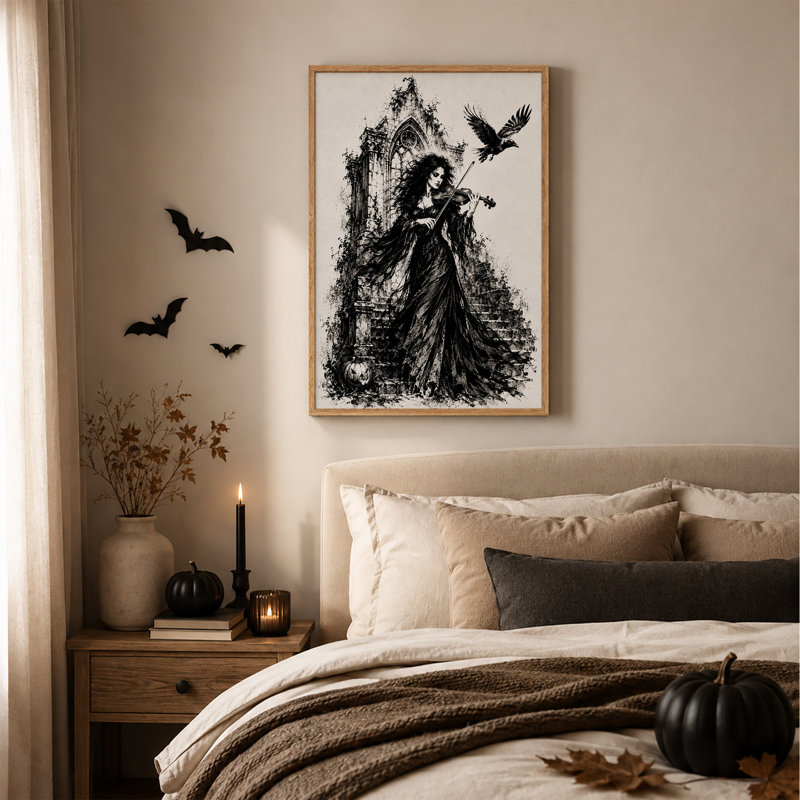 Art mural noir et blanc sur toile, H 48 po x l 32 po