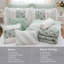 Ensemble d'édredon en coton percale Cottage and Shabby Chic 9 pièces, turquoise, très grand californien, nervuré et dentelle-119068676