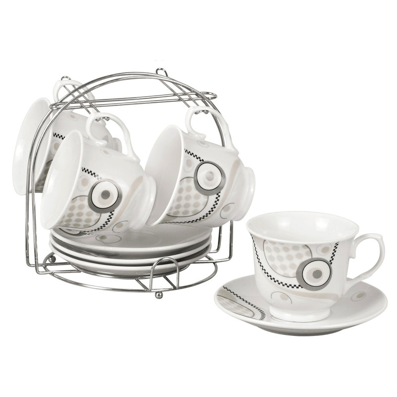 Tasses à café géométriques avec support en métal Lorren Home Trends