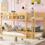 Lit superposé simple au-dessus d'un lit superposé en bois massif, lit au sol avec, peu encombrant et convertible pour l'organisation de la chambre à coucher, tablette de rangement pleine longueur avec garde-corps, super petits dortoirs, rangement sur mezzanine, 3 marches de 250 lb