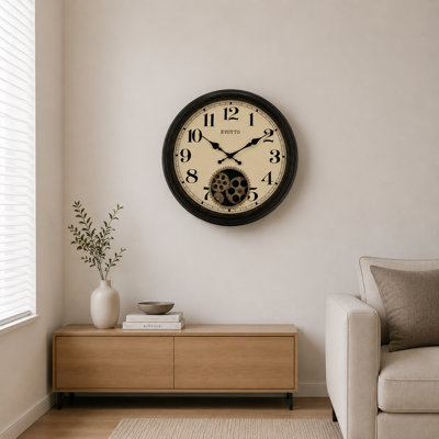  Horloge murale à engrenages réels de 15 pouces, grande décoration intérieure rétro industrielle rétro surdimensionnée, horloges murales silencieuses en verre bombé pour salon, cuisine, bureau, école
