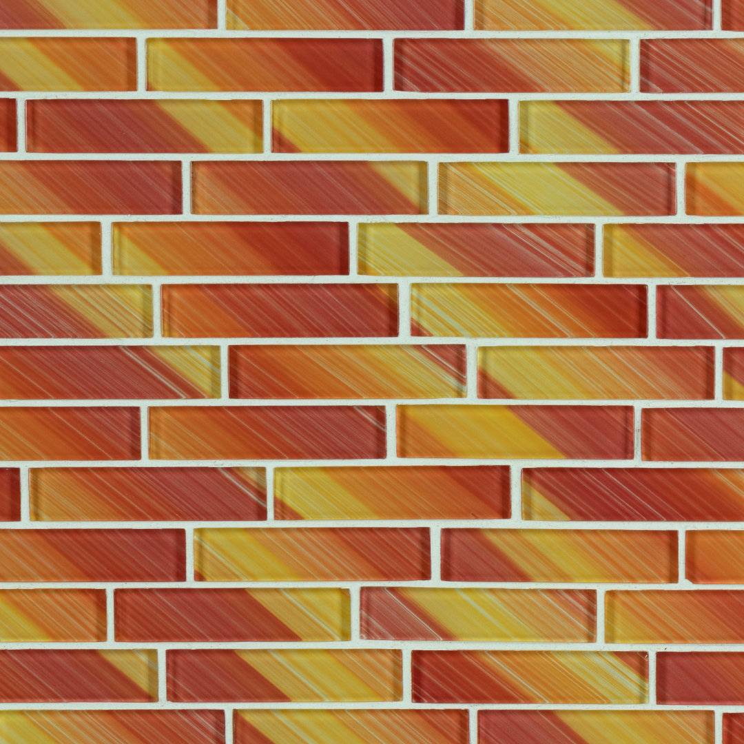 Premium Hand Painted 1" x 4" Straight Edge Glass Mosaic Tile WS Tiles® 