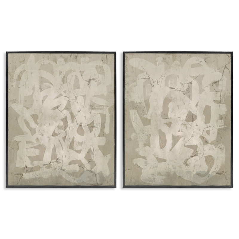 «Beige Neutral Brutalist Style 2 PC», art de la giclée encadrée par June Erica Vess, H 30 po x l 24 po