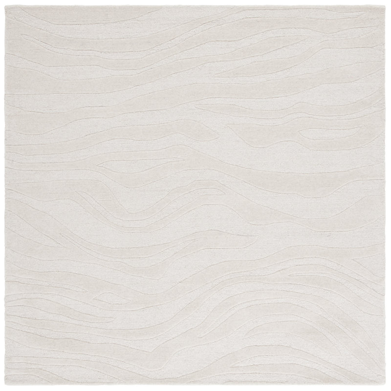 Tapis en laine touffeté à la main Burleson, Carré 6 pi