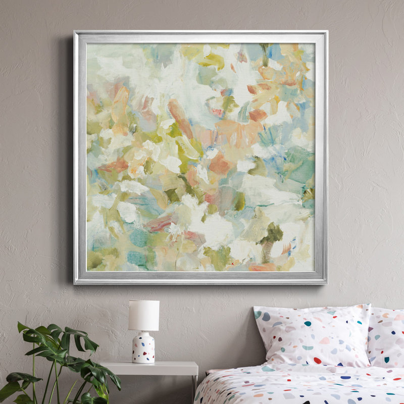 Floral Blush I - cadre photo, reproduction d'art sur toile, H 34,5 po x l 34,5 po x P 1,5 po, Cadre noir