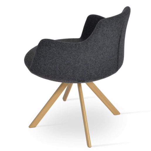 Fauteuil de 25 po de large Dervish, Naturel, Similicuir vert