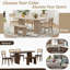 Ensemble de table de salle à manger 6 pièces avec banc, ensemble de chaises de cuisine ovales pour 6 personnes, Topmax-114698116