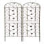 Paquet de 4 treillis de jardin en métal 86,7 "x 19,7" antirouille pour plantes grimpantes support de fleurs extérieur brun