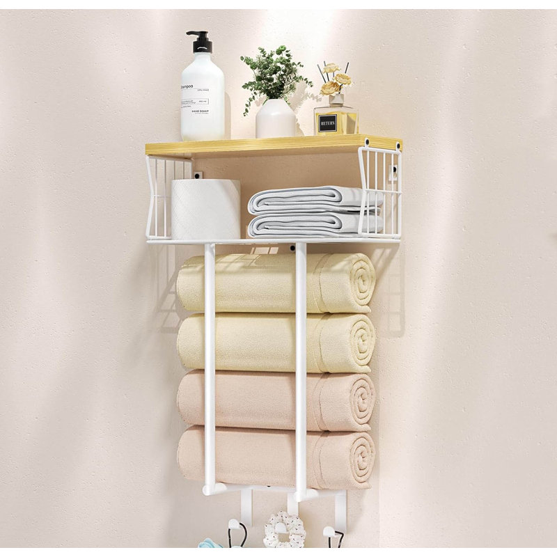 Wall Mounted Required Towel Rack, White