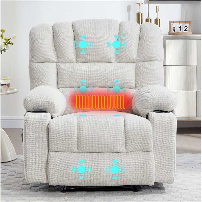 Fauteuil inclinable avec chauffage et vibration, Beige