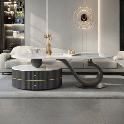 Modern minimalist wind rock panel coffee table