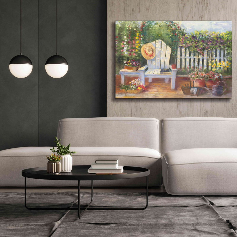 «Aashana Carols Sunny Garden on Canvas» par Carol Rowan, reproduction, H 40 po x l 60 po x P 1,5 po
