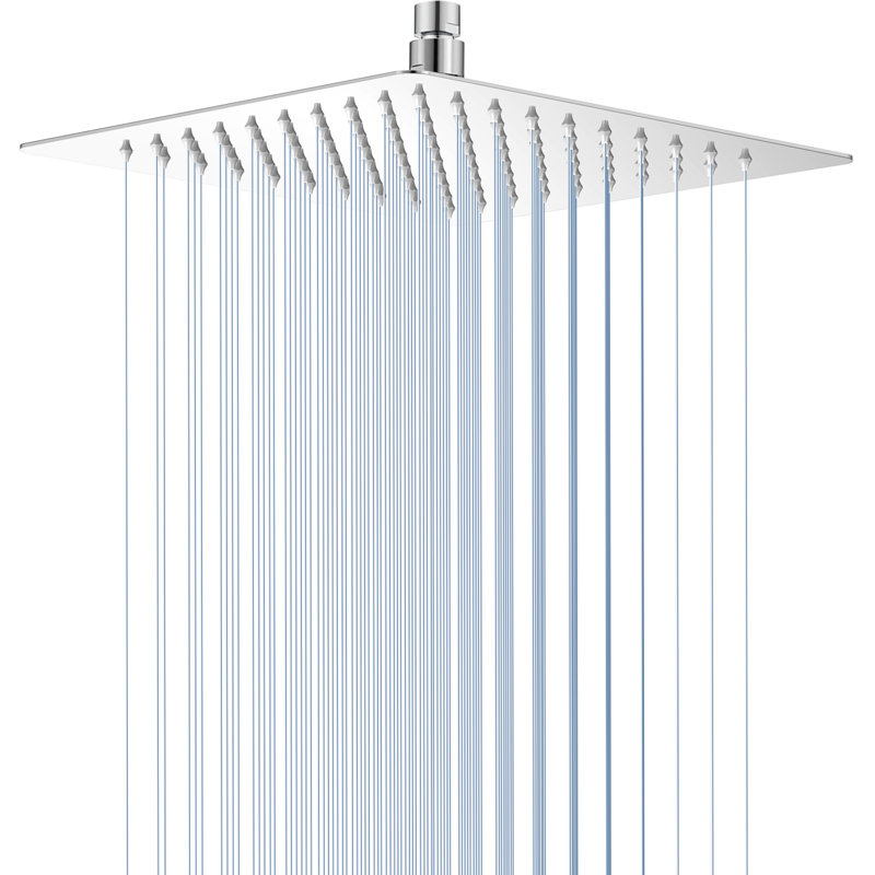 Square Rainfall Shower Head, High Pressure Flow with 304 Stainless Steel Made, Relaxed Shower Experience, Universal Ceiling or Wall Mount, 10inch Chrome