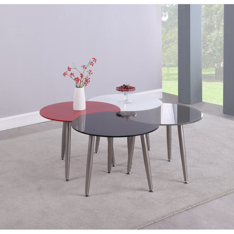 Table basse en verre Weronika, Gris