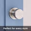 Bouton de porte de passage intérieur Pisme, poignée pour portes de placard et de couloir, poignée de porte non verrouillable en nickel satiné, avec protection Microban-103405267